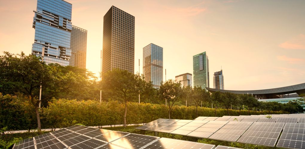 solar panels city at china